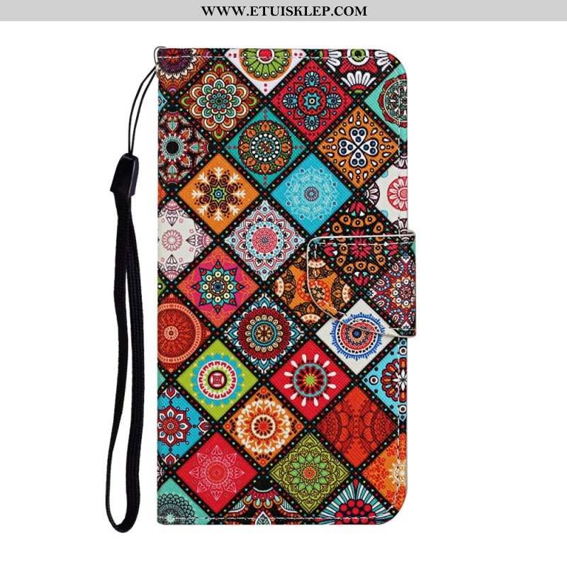 Etui Folio do Samsung Galaxy A54 5G Patchwork Ze Smyczą